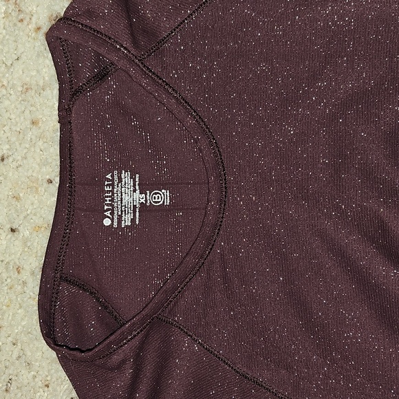 💜Athleta Speedlight Glow Top - Antique Burgundy Sparkle - Womens XS - Picture 5 of 10